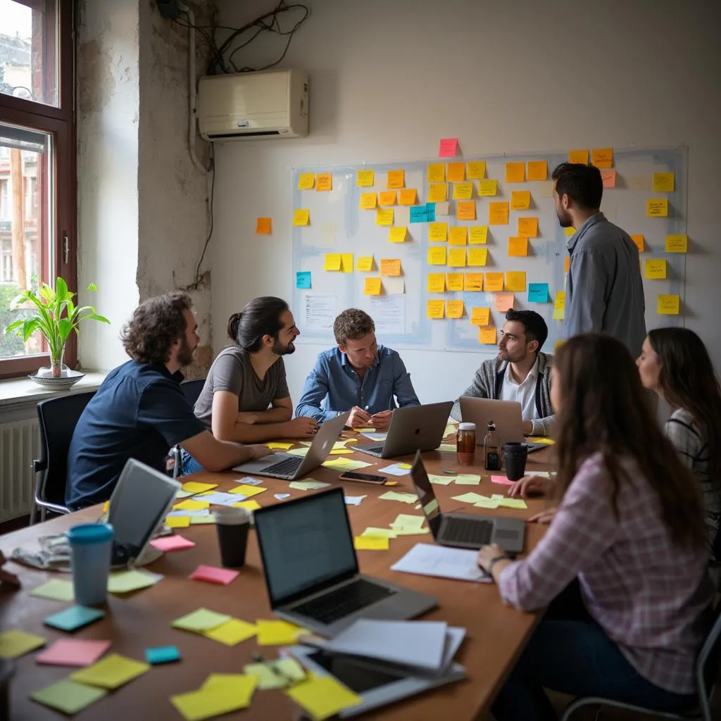 Equipo de overgaarddql en sesión de brainstorming